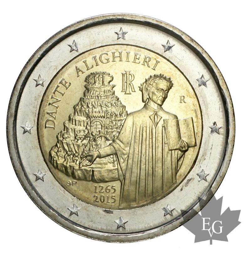 piece 2 euro rare italie dante alighieri