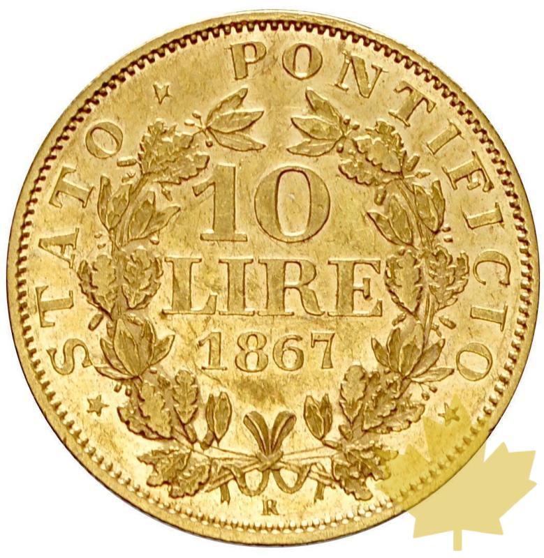 VATICAN-1867R-10 LIRE AN XXII-PIE IX-pr SUP - 12-agosto-2013-72.JPG