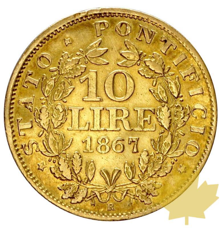 VATICAN-1867R-10 LIRE AN XXII-PIE IX-TTB - 12-agosto-2013-82.JPG