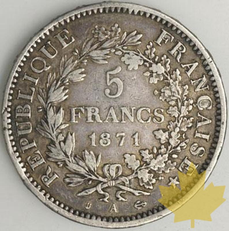FRANCE-1871A-5 Francs Camélinat date espacée G. 744 TBTTB - 1289319468-G.744-5FR1871ATBTTBDATE580B.jpg