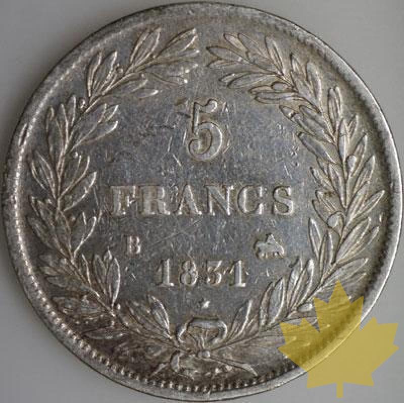 FRANCE-1831B-5 Francs Louis-Philippe  G. 676a  TBTTB - 1289483843-G.676a-5FRAN1831BTBTTB160B.jpg