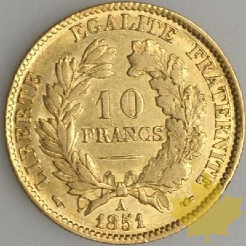FRANCE-1851A-10 Francs 2e République G. 1012 TTBSUP - 1292335676-1012-10FR1851ATTBSUP390-B.jpg