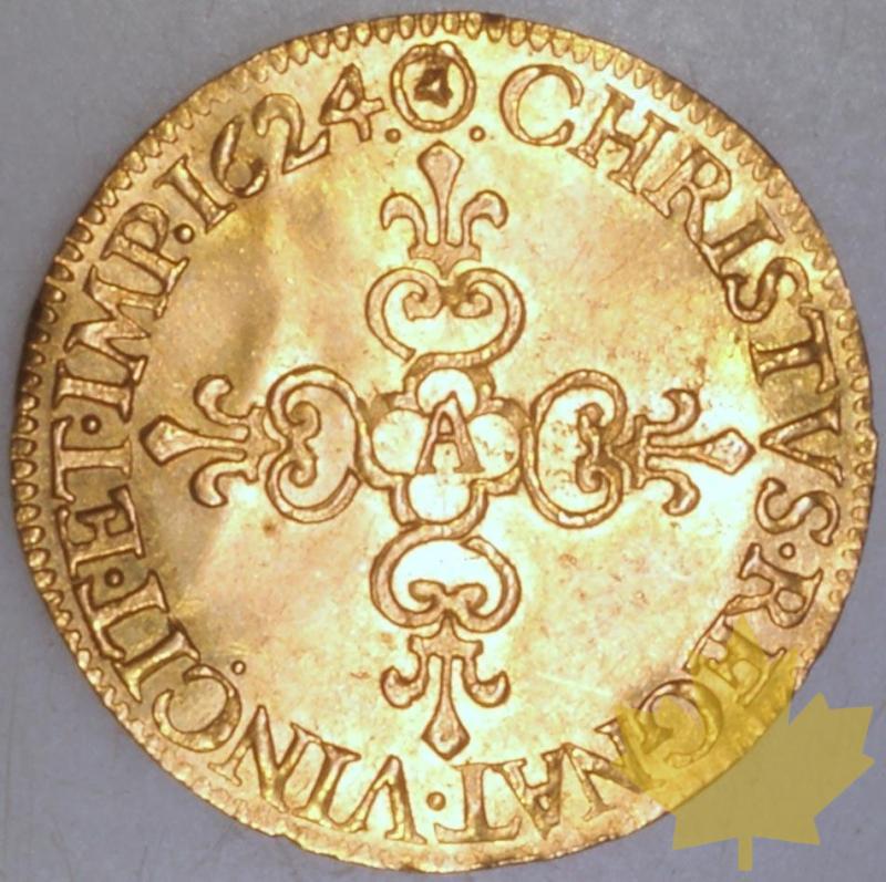 FRANCE-1624A-1/2 Ecu or  G. 53  SUP-Louis XIII - 1332341100-53B_1624A_sup_6950.jpg