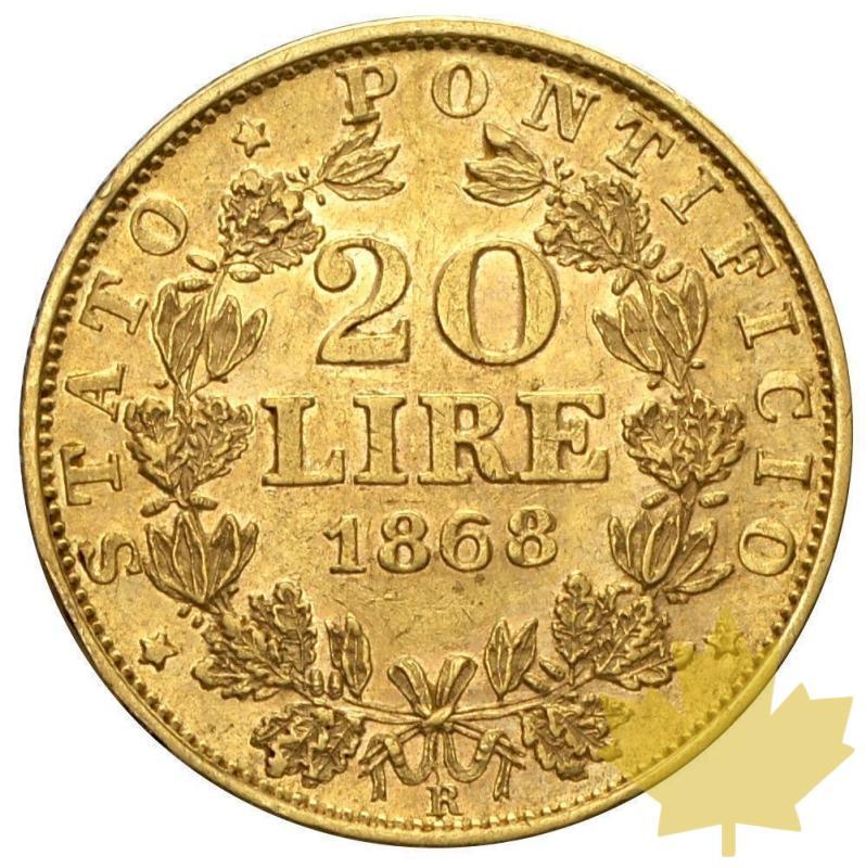 VATICAN-1868R-20 LIRE AN XXII-PIE IX-TTB-SUP - 14-agosto-2013-2.JPG