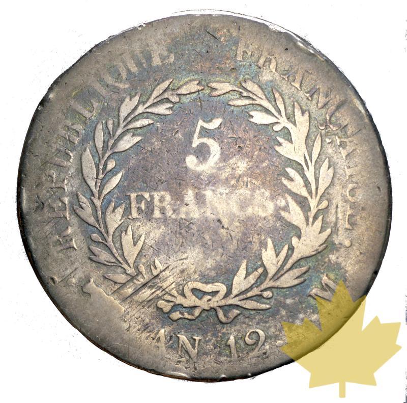 FRANCE-AN 12M (1803)-5 FRANCS-B-TB - 20141118155732_5Fr-1803-an12M-B-TB-2.JPG