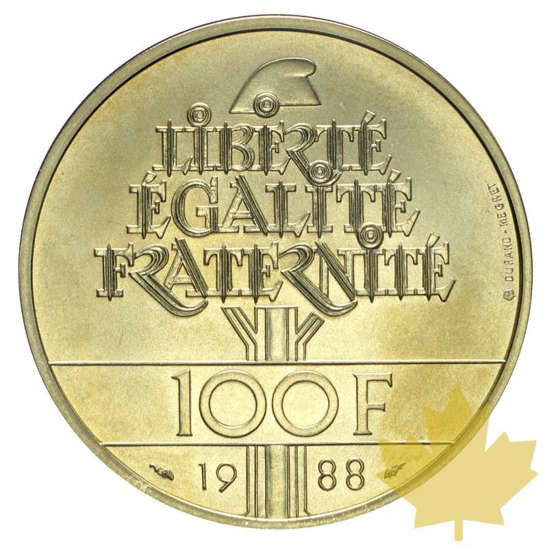 FRANCE-1988-100 FRANCS-FDC - 20150423095122_1988-100francs-fdc-2.jpg