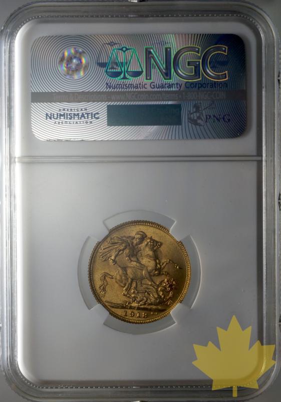 INDE-1918 I- SOUVEREIGN-GEORGE V-FDC-MS64 - 20150728145728_india-1918-pound-ms64-2.jpg