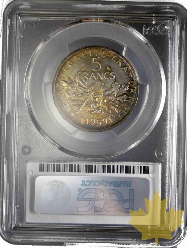 FRANCE-1959-5 FRANCS ESSAI-ARGENT-PCGS SP63-FDC - 20150930140424_1959-5fr-essai-sp63-2.jpg