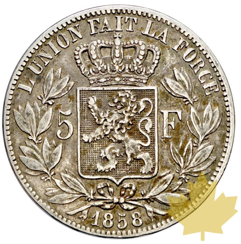 BELGIQUE-1858-5 FRANCS-LEOPOLD Ier-TTB - 20160114110119_belgique-1858-5fr-ttb-2.JPG