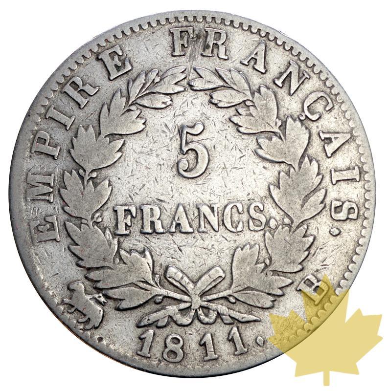 FRANCE-1811B-5 FRANCS-NAPOLÉON EMPEREUR-TB-TTB - 20160129120331_france-1811b-5francs-tb-ttb-2.JPG