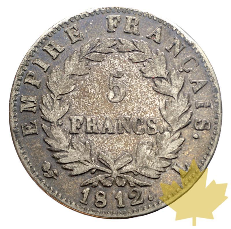 FRANCE-1812L-5 FRANCS-NAPOLÉON EMPEREUR-TB - 20160201111139_5FRANCS-1812L-TB-2.JPG