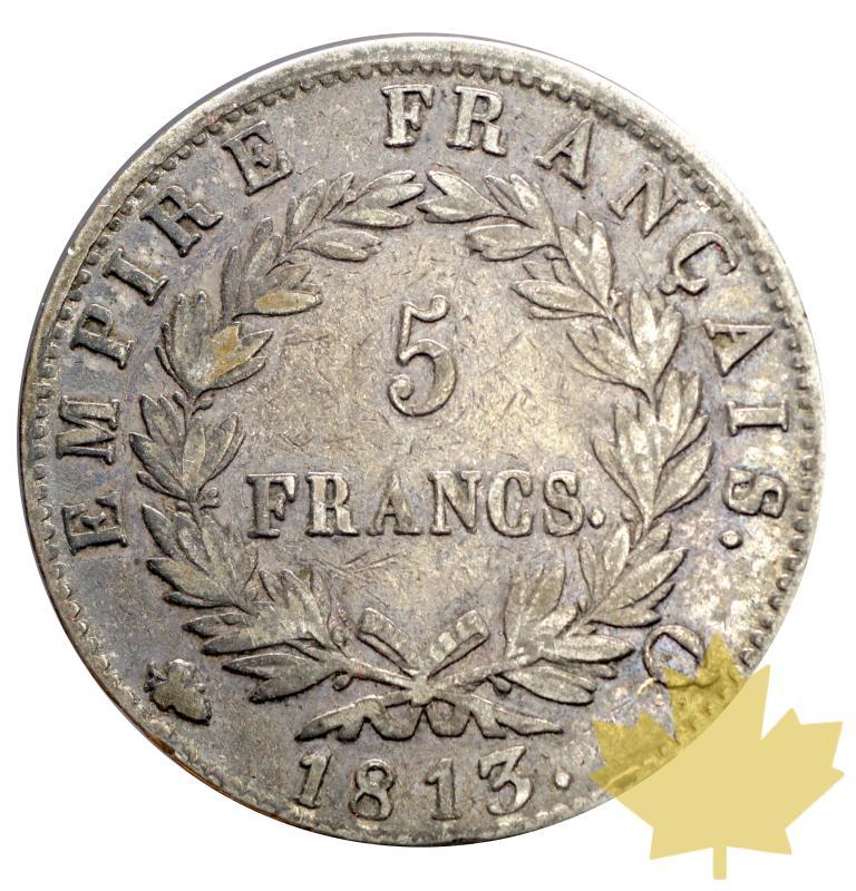 FRANCE-1813Q-5 FRANCS-NAPOLÉON EMPEREUR-TB-TTB - 20160204114926_5francs-1813Q-TB--TTB-2.JPG