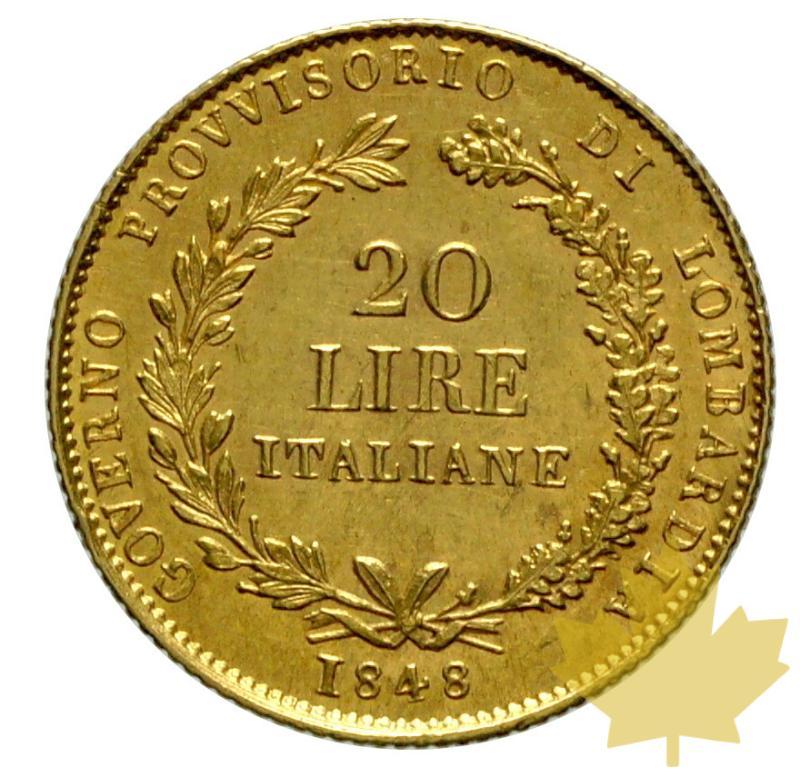 ITALIE-1848-20 LIRE-GOVERNO PROVVISORIO LOMBARDIA-SUP - 20160419103805_20lire-1848-lombardia-2.JPG