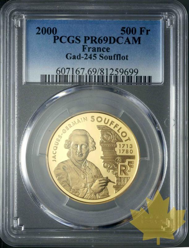 FRANCE-2000-500 FRANCS-Soufflot-PCGS PR69 DEEP CAMEO-PROOF - 20160707140245_500fr-soufflot-1.jpeg