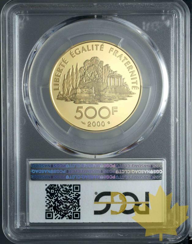FRANCE-2000-500 FRANCS-Rousseau-PCGS PR68 DEEP CAMEO-PROOF - 20160707140806_500francs-rousseau-2.jpeg