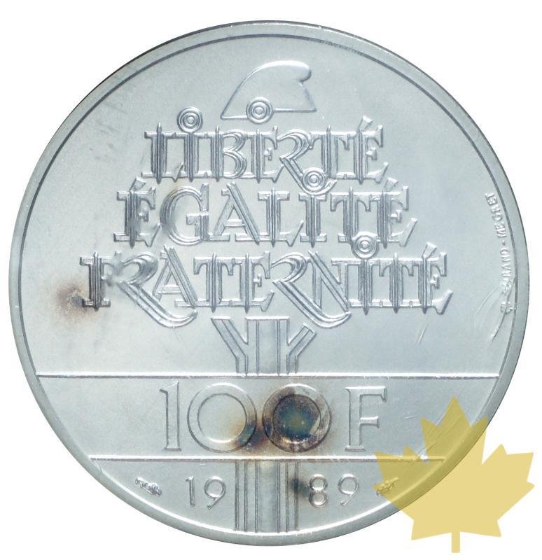 FRANCE-1989-100 FRANCS-DROITS DE L'HOMME-FDC - 20160824160421_100FR-1989-BU-2.JPG