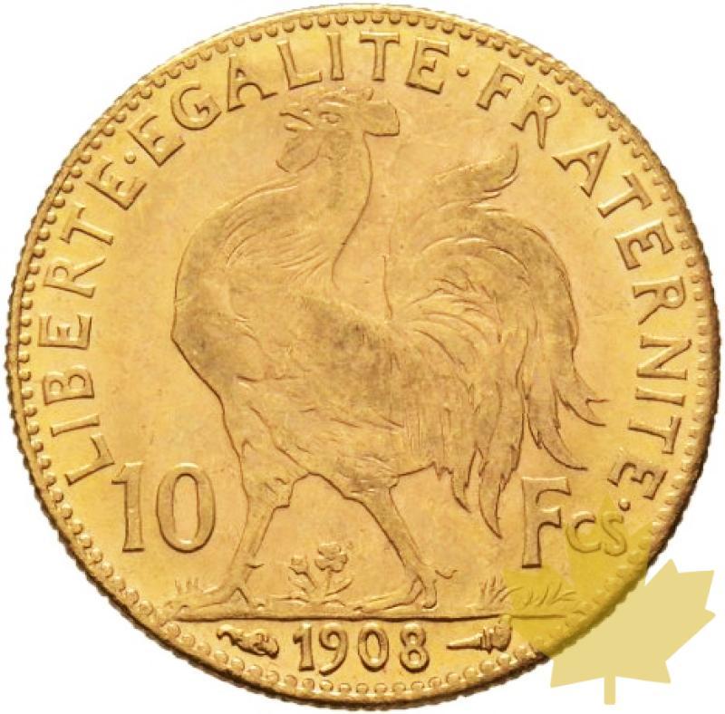 FRANCE-1908-10 FRANCS-MARIANNE-COQ-presqueFDC - 20160915114010_1908-10fr-coq-fdc-2.jpg