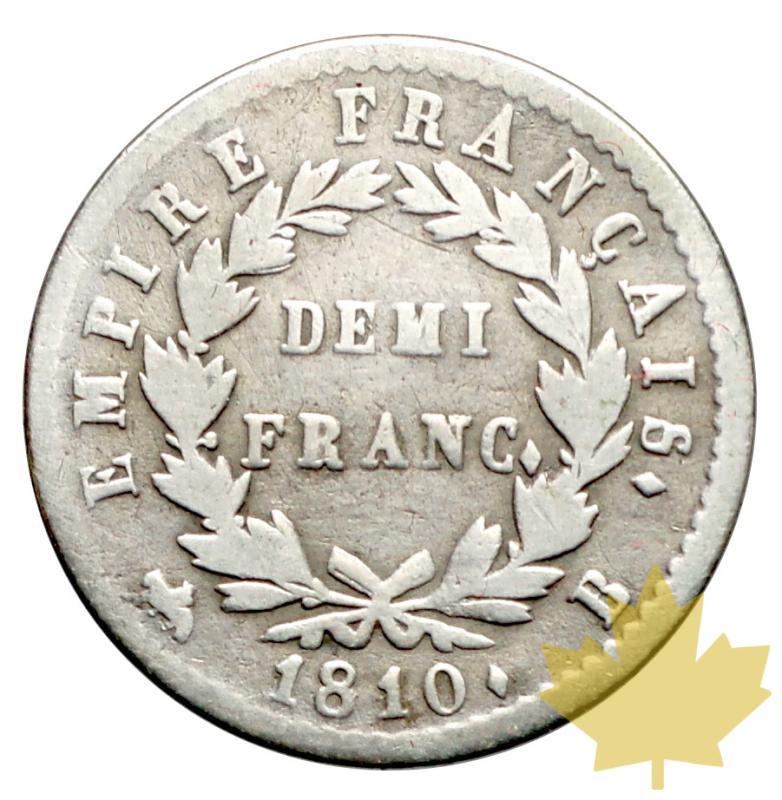 FRANCE-1810B-DEMI FRANC-NAPOLÉON EMPEREUR-TB - 20160921150828_1810b-demi-franc-tb-2.JPG