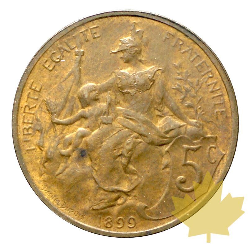 FRANCE-1899-5 CENTIMES-Daniel-Dupuis-SUP - 20161122152417_5cent-1899-2.JPG
