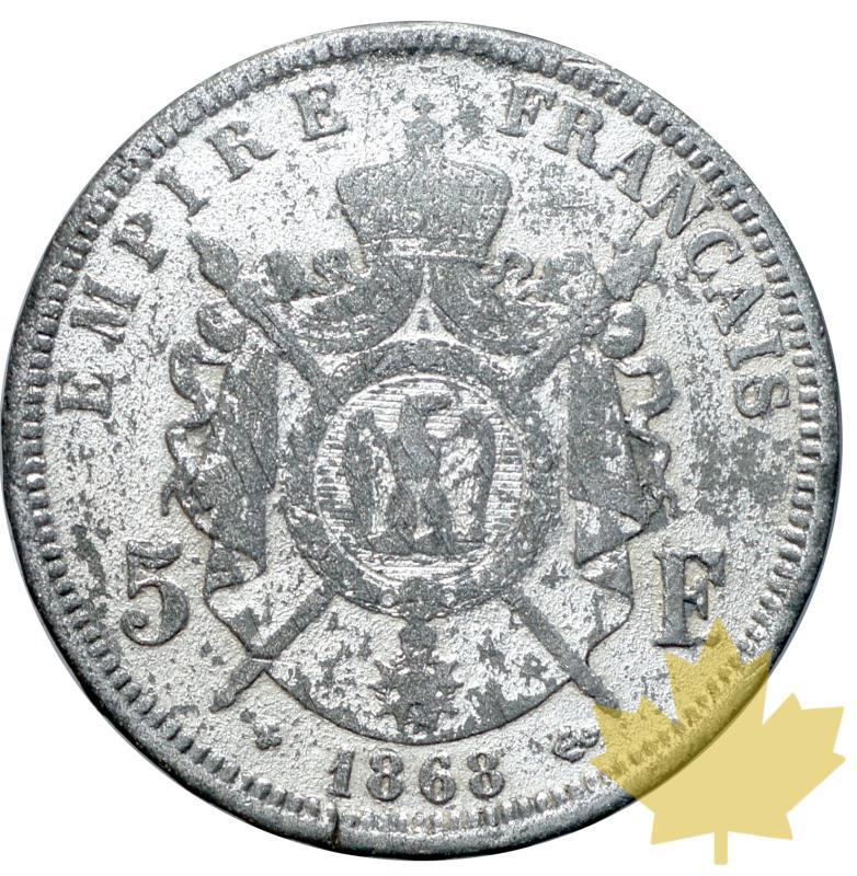 FRANCE-1868BB-5 FRANCS-NAPOLEON III-FAUX D'ÉPOQUE-TTB - 20161129113248_5francs-1868-faux-2.JPG