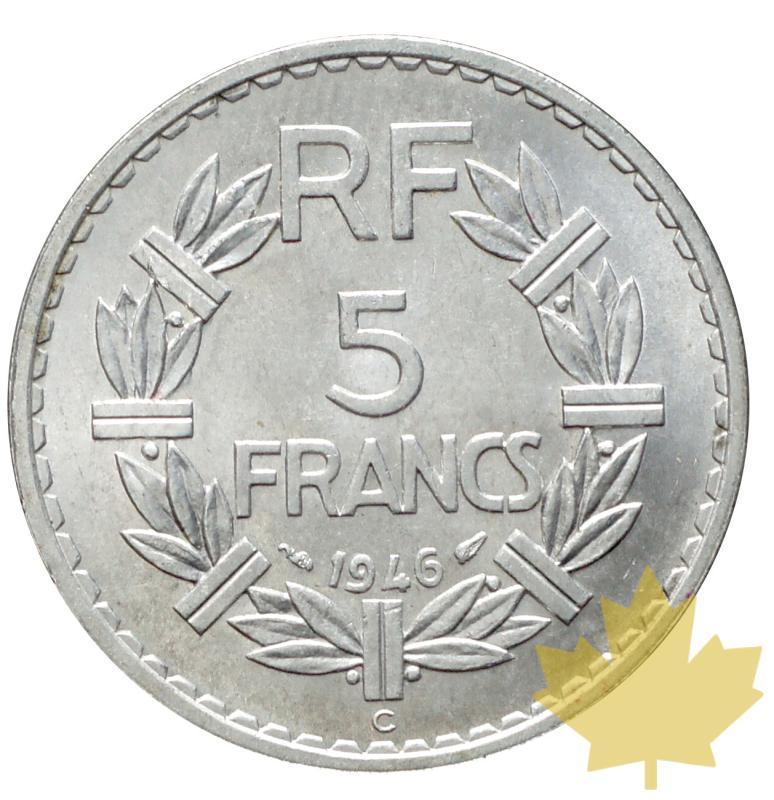 FRANCE-1946C-5 FRANC LAVRILLIER-SUP-FDC - 20161214154500_5francs-1946c-2.JPG
