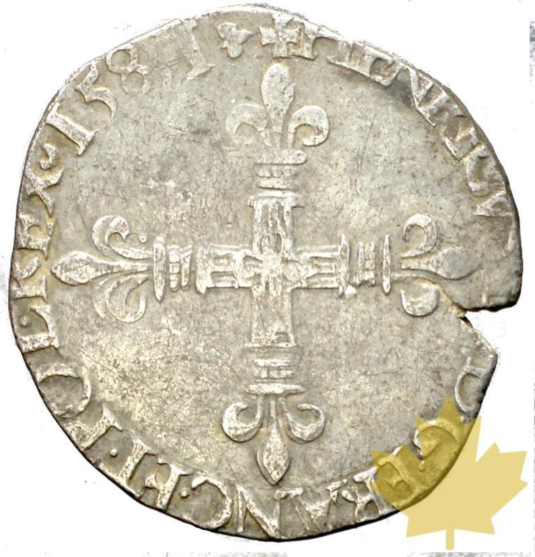 FRANCE-1581 H-ECU-HENRI III Roi de France et de Pologne-TTB - 20170104103728_ecu-1581H-HENRI-III-2.JPG