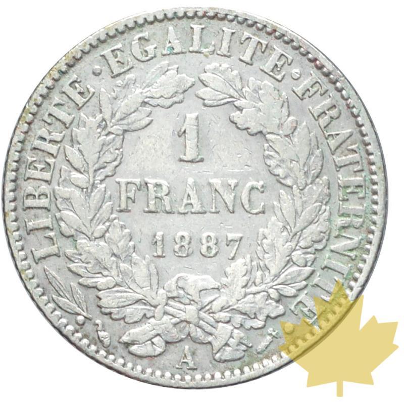 FRANCE-1887-1 FRANC-III RÉPUBLIQUE-TTB - 20170106142838_1887-1franc-2.JPG