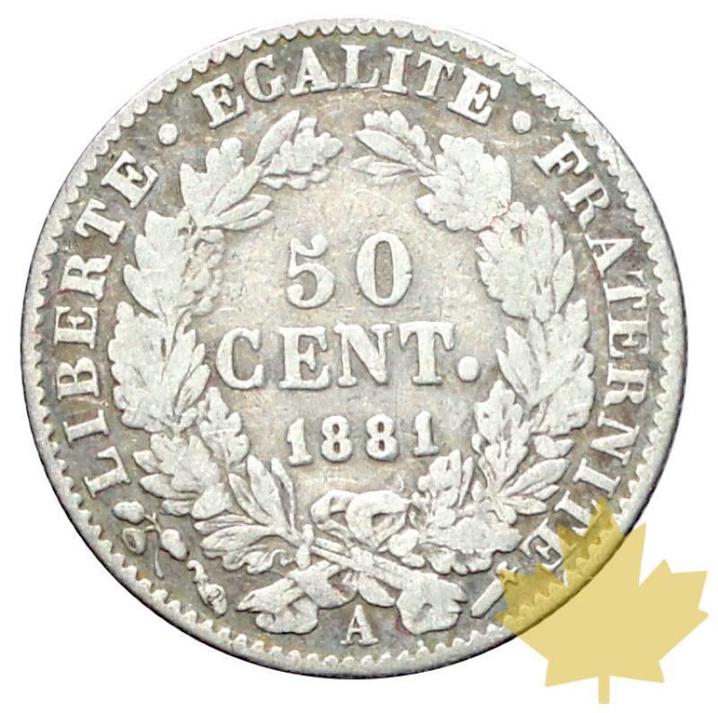 FRANCE-1881-50 CENT-III RÉPUBLIQUE-prTTB - 20170106143947_1881-50cent-2.JPG