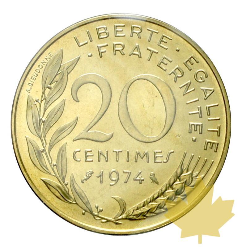 FRANCE-1974-20 CENTIMES-FDC - 20170131160230_20CENT-1974-2.JPG