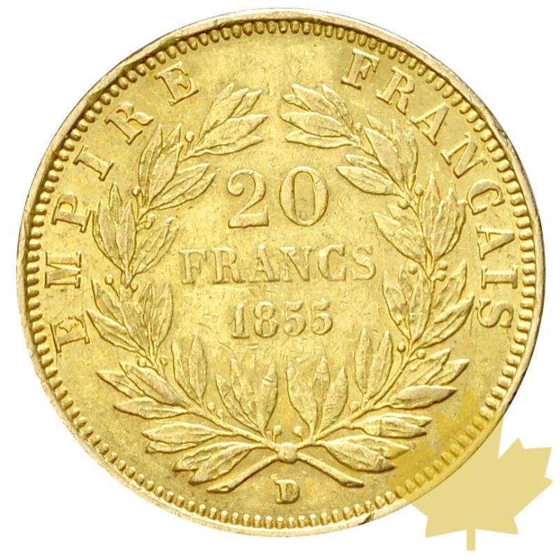 FRANCE-1855D-20 FRANCS-Grand Lion-Napoleon III-TTB+ - 20170321161457_20FRANCS-1855D-grand-lion2.JPG
