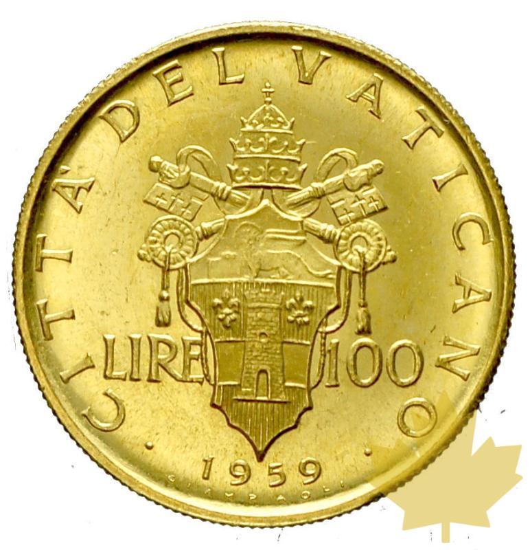 VATICAN-1959-AN I- 100 LIRE-IOANNES XXIII-FDC - 20170420141858_100lire-1959-2.JPG