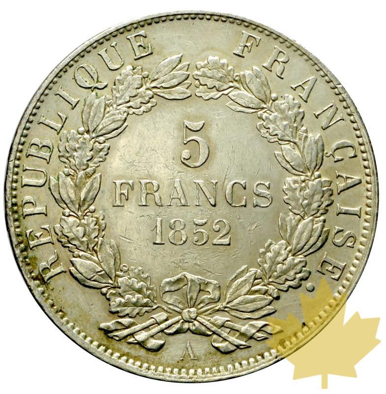 FRANCE-1852A-5 FRANCS-NAPOLEON III-TTB-SUP - 20170522112129_5francs1852a-2.JPG