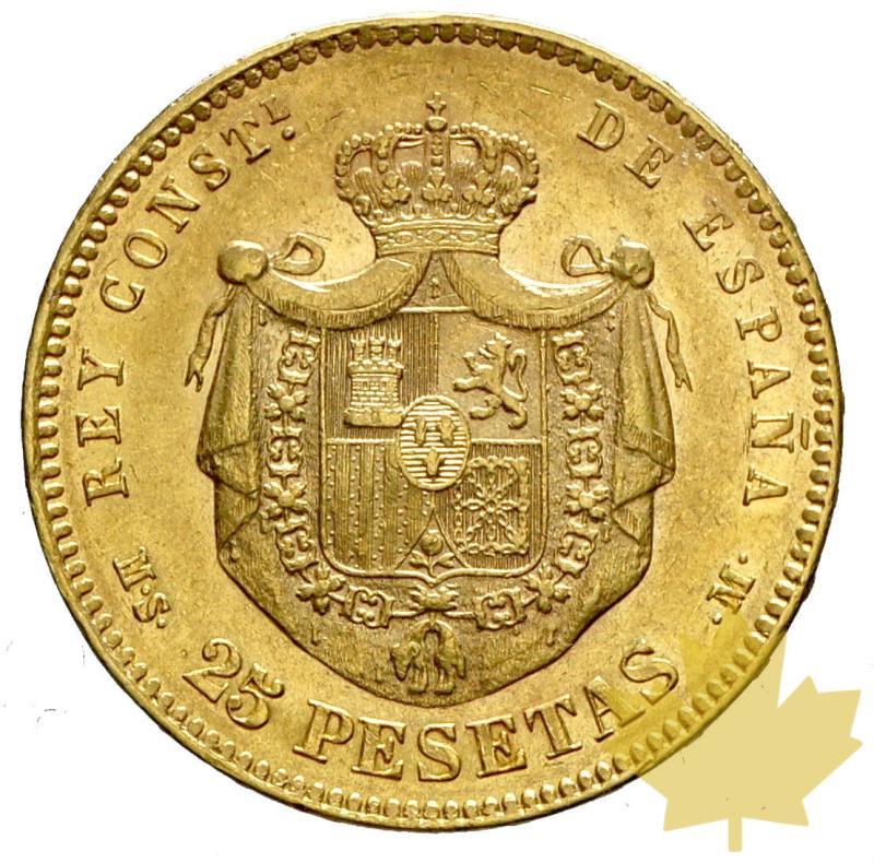 ESPAGNE-1880-25 PESETAS-ALFONSO XII-FDC - 20170614113348_25pesetas1880-1.JPG