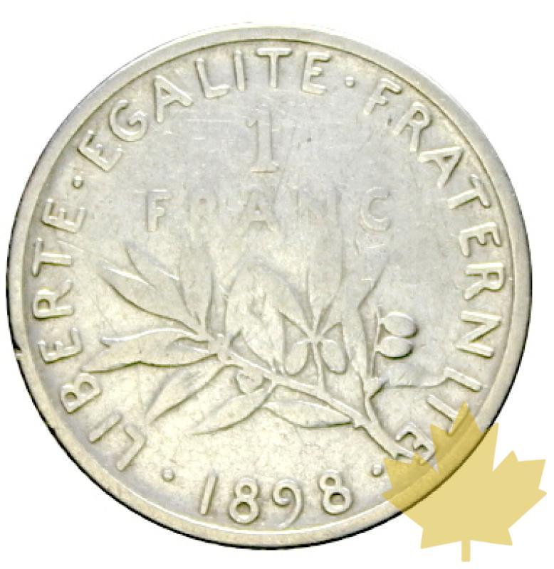 FRANCE-1898-1 Franc semeuse-TTB - 20170627141145_1franc-semeuse-1898-2.JPG