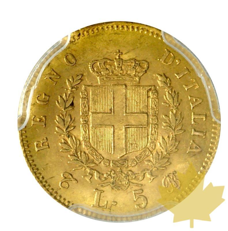 ITALIE-1863T-5 LIRE- VITTORIO EMANUELE II-PCGS MS62 - 20170718151414_5LIRE-1863-2.JPG