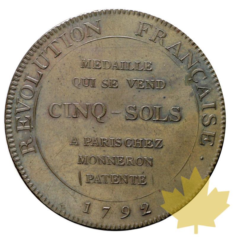 FRANCE-1792-5 Sols de Monneron à l'Hercule-AN IV-FDC - 20170801142525_monneron-cinq-sols-2.JPG
