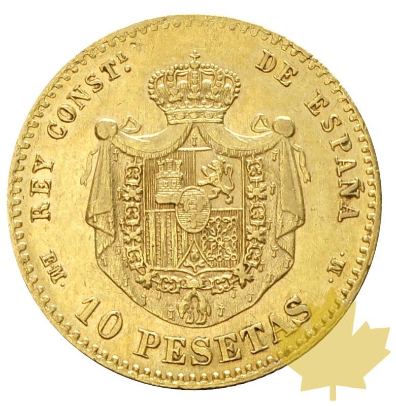ESPAGNE-1878-10 PESETAS-Alfonso XII-TTB-sup - 20170804103507_10PESETAS-1878-2.JPG