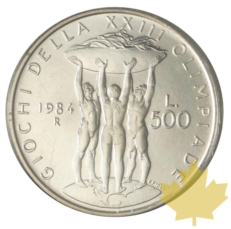 ITALIE-1984-500 LIRE-XXIII OLIMPIADE DI LOS ANGELES-FDC - 20170804144143_500lire-1984-2.JPG