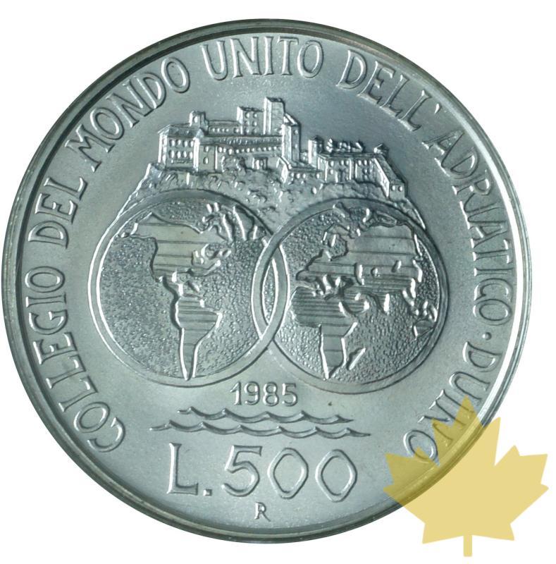 ITALIE-1985-500 LIRE-Collegio mondo unito dell'Adriatico-FDC - 20170804145039_500lire-1985-2.JPG