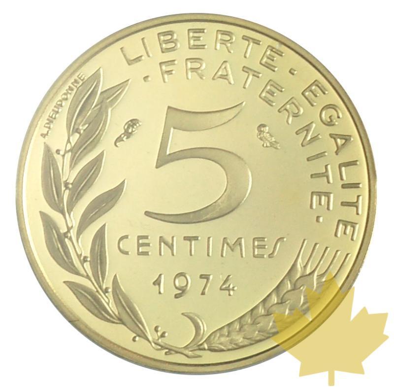 FRANCE-1974-PIÉFORT DE 5 CENTIMES-PCGS SP68 - 20170920140029_piefort-1974-5cent-2.JPG