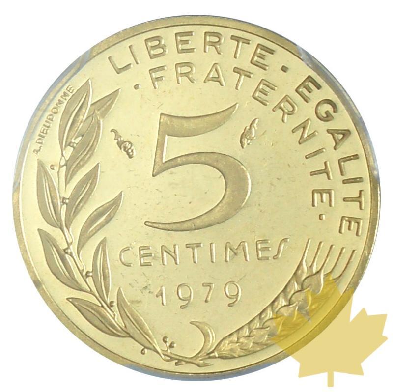 FRANCE-1979-PIÉFORT DE 5 CENTIMES-PCGS SP64 - 20170920140426_piefort-1979-5cent-2.JPG