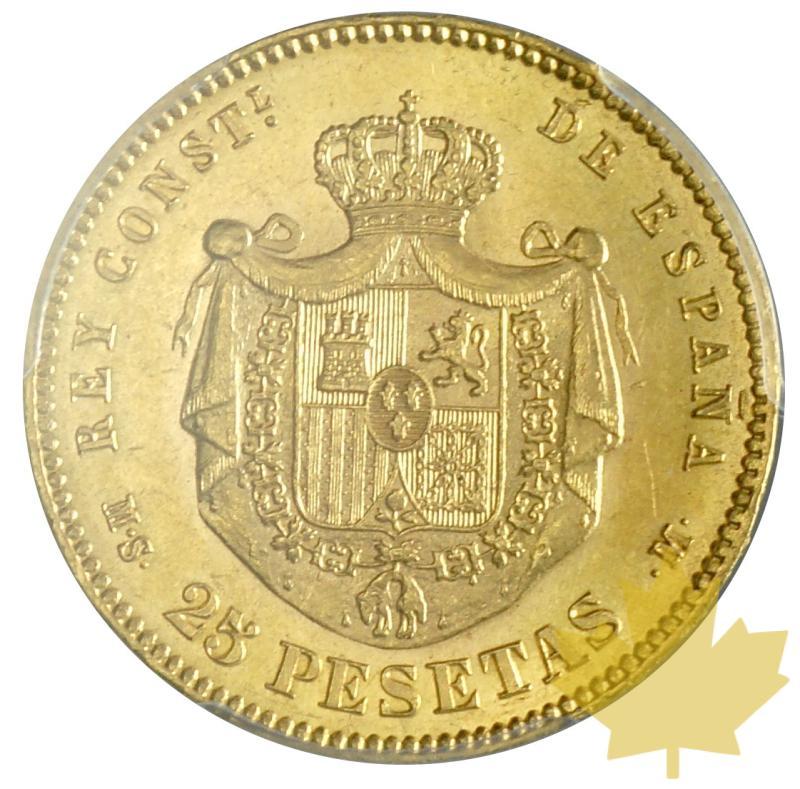 ESPAGNE-1880-25 PESETAS-ALFONSI XII-PCGS MS62 - 20170920140755_spain-1880-25pesetas-2.JPG