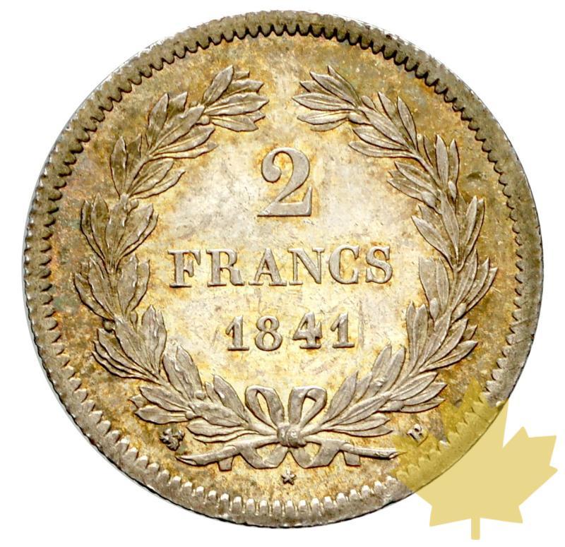 FRANCE-1841 B-2 FRANCS-LOUIS PHILIPPE-presque FDC - 20171025164419_2francs-1841b-2.JPG