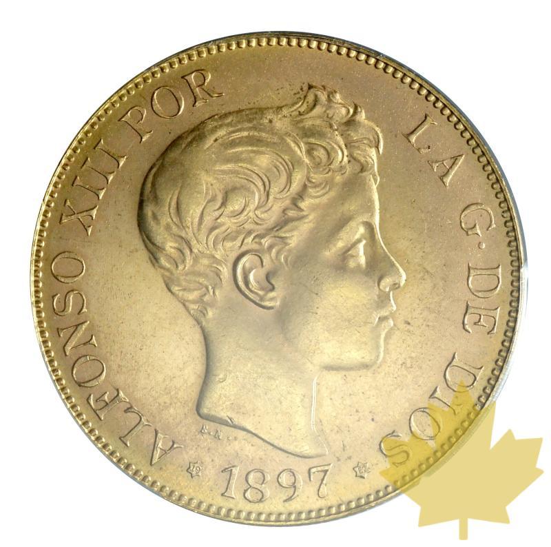 ESPAGNE-1897-100 PESETAS-Refrappe 1962-PCGS MS64 - 20171214151402_spain-100pesetas-restrike-1.JPG