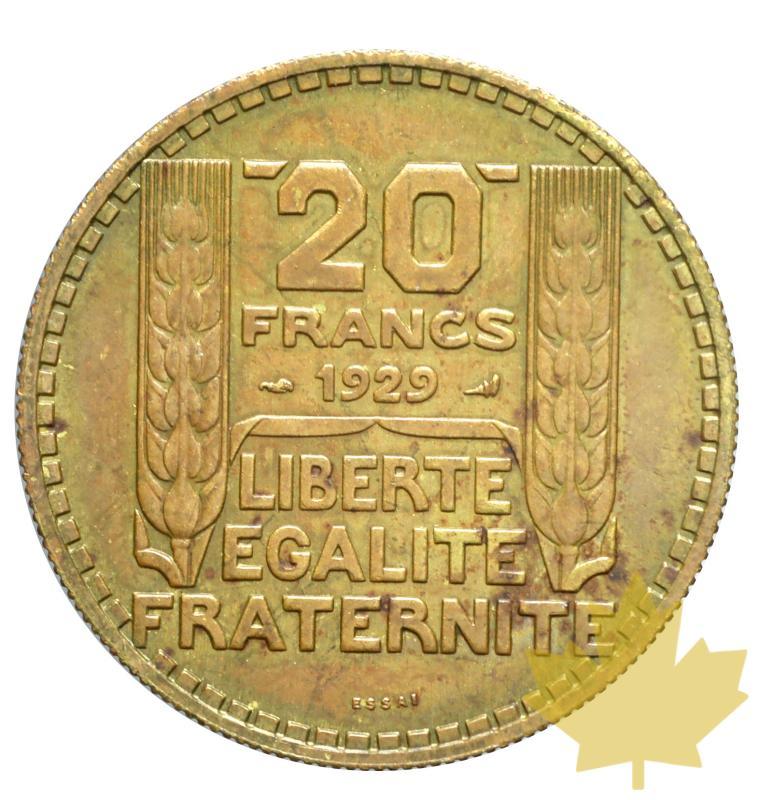 FRANCE-1929-ESSAI au module de 20 francs TURIN -Br-Al-FDC - 20180103120243_20francs-turin-essai-1929-2.JPG