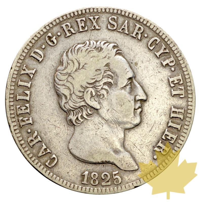 ITALIE-1825 Genova-5 LIRE-Carlo Felice-TB-TTB - 20180214124548_5LIRE-1825-GENOVA-1.JPG