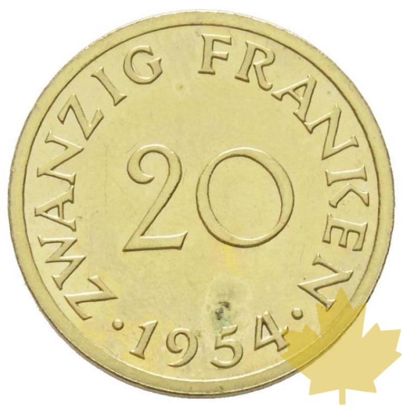 Sarre-Saarland 1954-Essai de 20 Franken-FDC - 20180220103638_sarre-20francs2.jpg