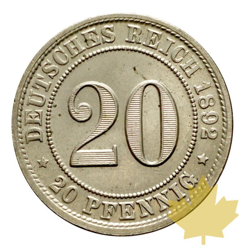 ALLEMAGNE-1892 D- 20 PFENNING-SUP- RARE - 20180301165035_20pfenning-1892-1.JPG