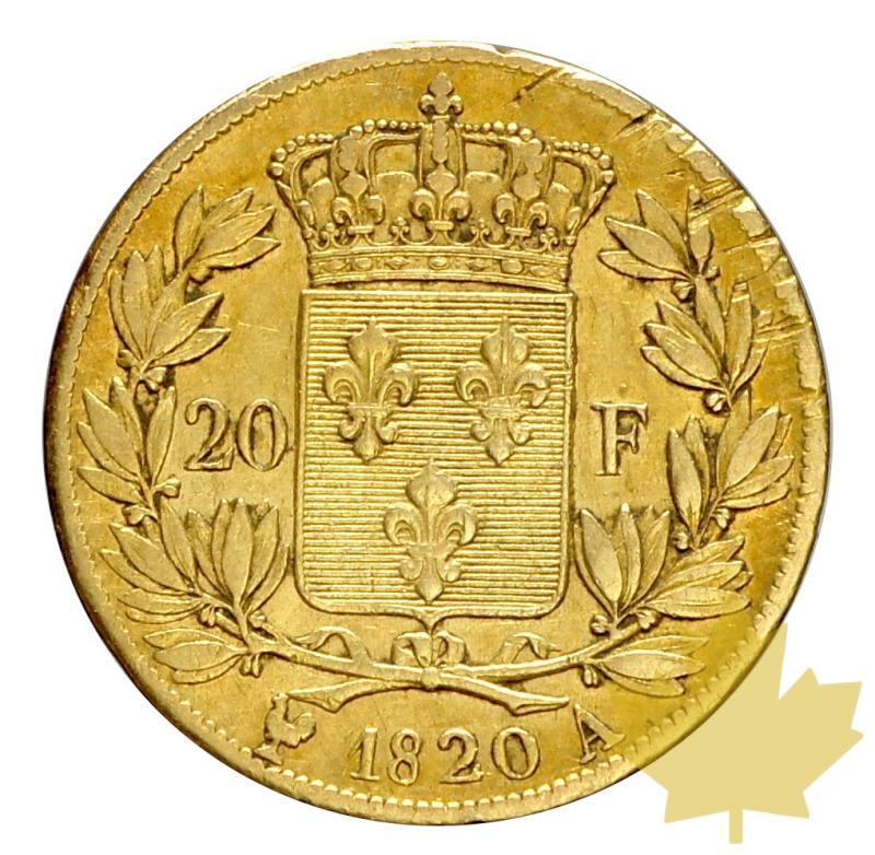 FRANCE-1820 A-20 FRANCS LOUIS XVIII-Sans Tête Cheval-presque TTB - 20180321103229_20francs-1820-sanscheval-2.JPG
