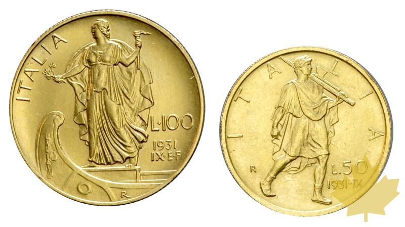 ITALIE-1931 AN IX-100 ET 50 LIRE-VITTORIO EMANUELE III-SUP - 20180604105859_100-50-lire-coppiola-1931-2.JPG